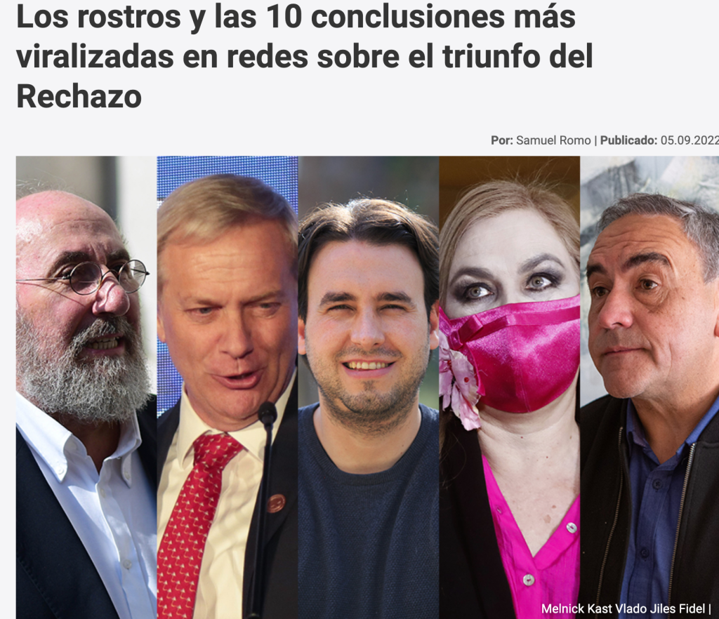 fotos de Kast, Edwards, Melnick, Espinoza, Jiles y Mirosevic tras el rechazo